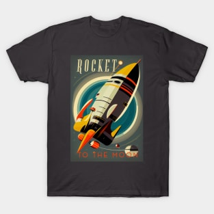 Moon Adventure Vintage Travel Poster T-Shirt